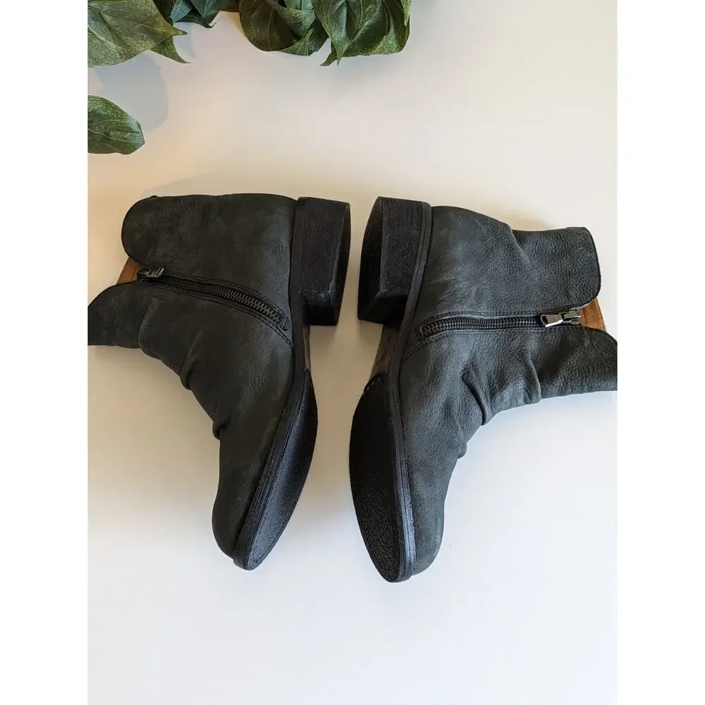 Joe's Ankle Boots Justice Leather Slouchy Boho Western Dark Gray Size 8.5